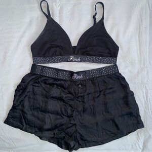PINK Victoria's Secret Black Pajama Set